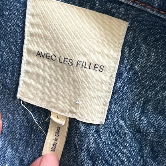 Avec Les Filles | Follow Me Embroidered Cotton Longline Denim Jacket - Picture 8 of 12